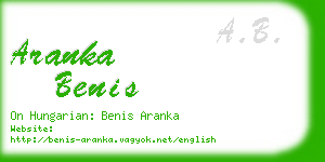 aranka benis business card